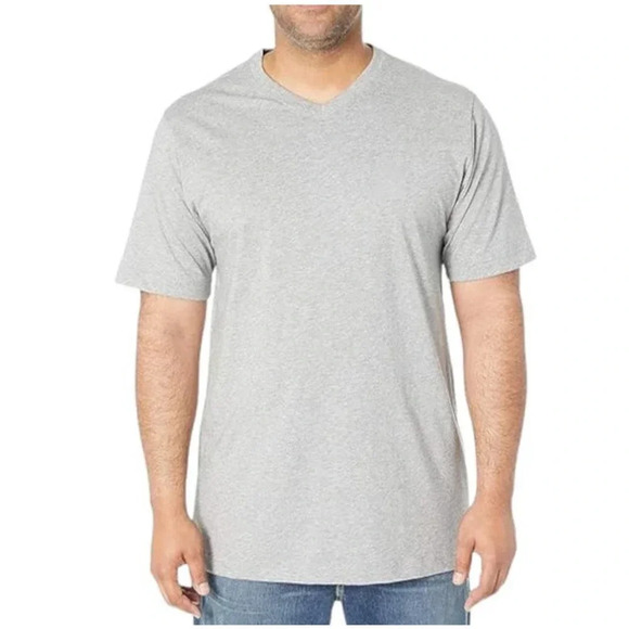 Psycho Bunny Classic V-Neck Short Sleeve T-Shirt Regular Fit Heather Gray Mens M - Picture 1 of 5